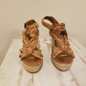 Guess Tan Braided 4.5" Wedges